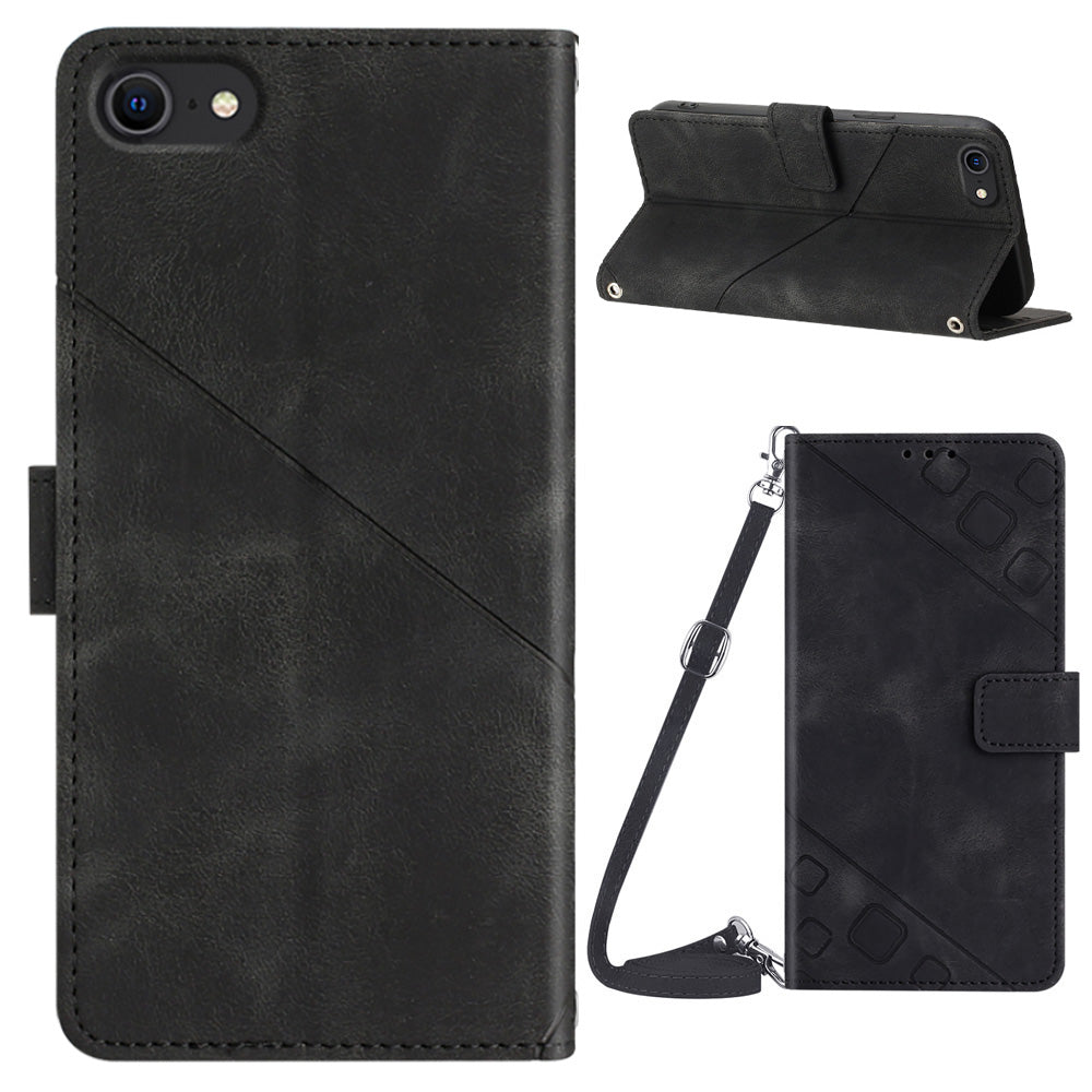 PT005 YB Imprinting Series-7 Phone Case for iPhone 7 8 SE (2020) PU Leather Stand Wallet Cover with Shoulder Strap PT005 YB Imprinting Series-7 Phone Case for iPhone 7 8 SE (2020) PU Leather Stand Wallet Cover with Shoulder Strap